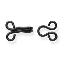 Milward Hook and Eye Brass in Black 24pk