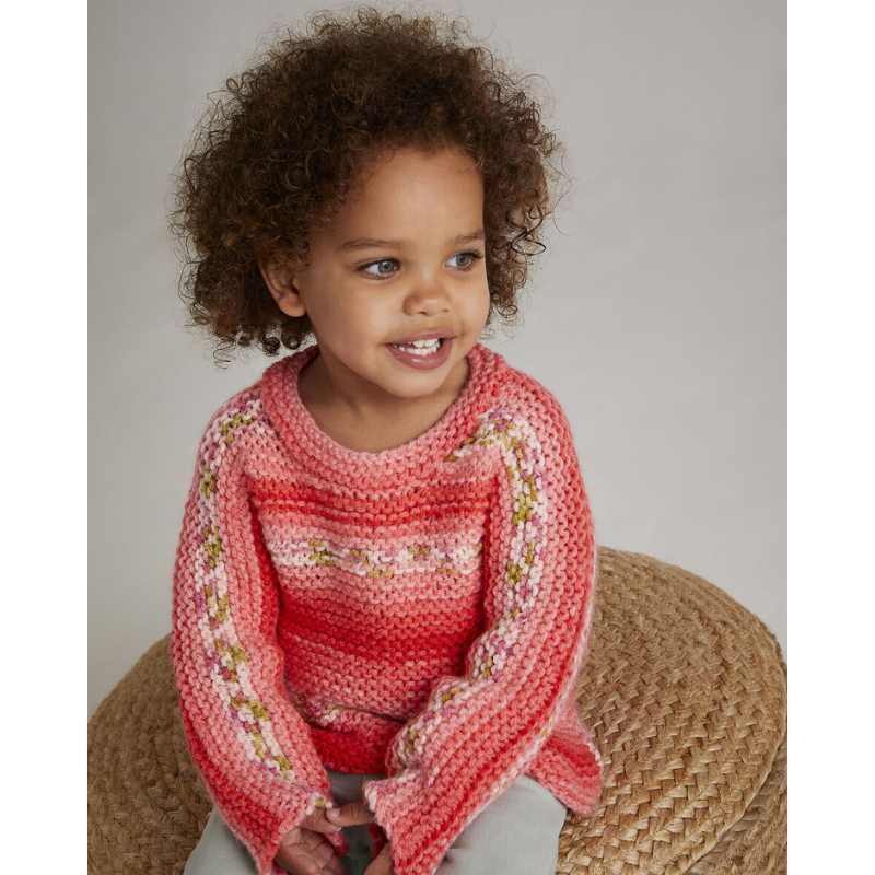 Sirdar Flower Show Sweater in Hayfield Baby Blossom Chunky