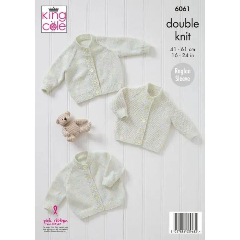 King Cole Cardigans Knitted in Cloud Nine DK 6061