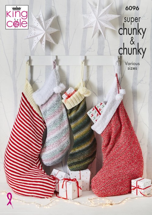 King Cole Christmas Stockings Knitted In Super Chunky And Chunky