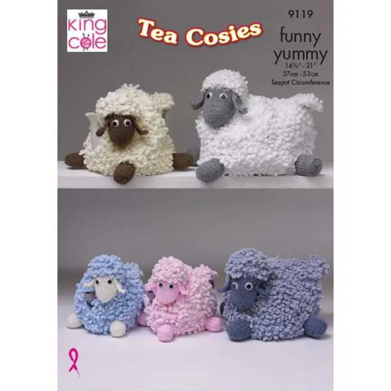 King Cole Tea Pot Cosies Knitted in Funny Yummy