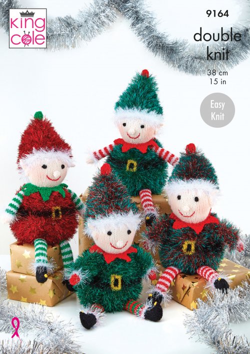 King Cole Playful Elves Knitted in Tinsel & Big Value DK 50g