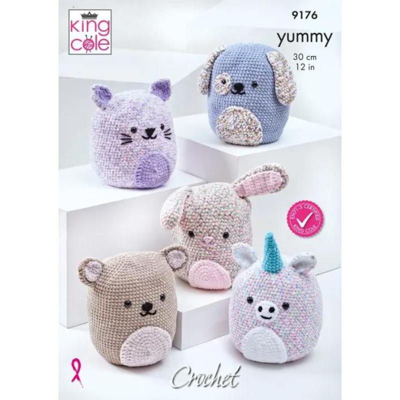 King Cole Crochet Squishy Amigurumi Toys Crocheted in Yummy & Big Value Chunky