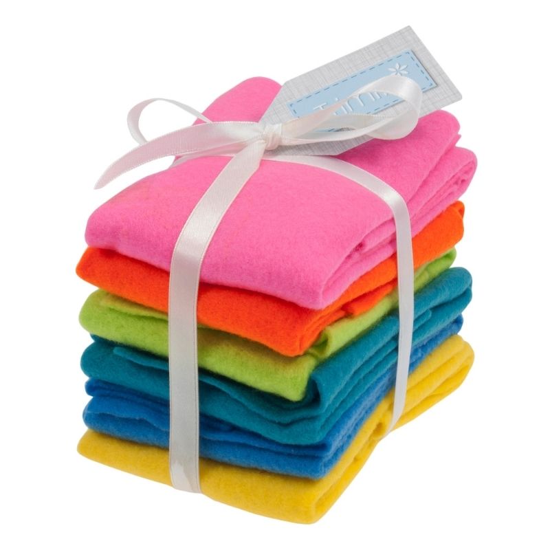 Acrylic Felt 23 x 30cm Brights Shade (6 pack)