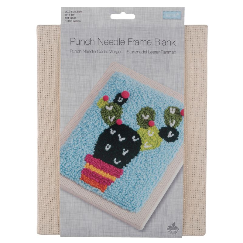 Punch Needle Fabric in Frame 9 Count Cream 20.3 x 25.5cm (8 x 10in)