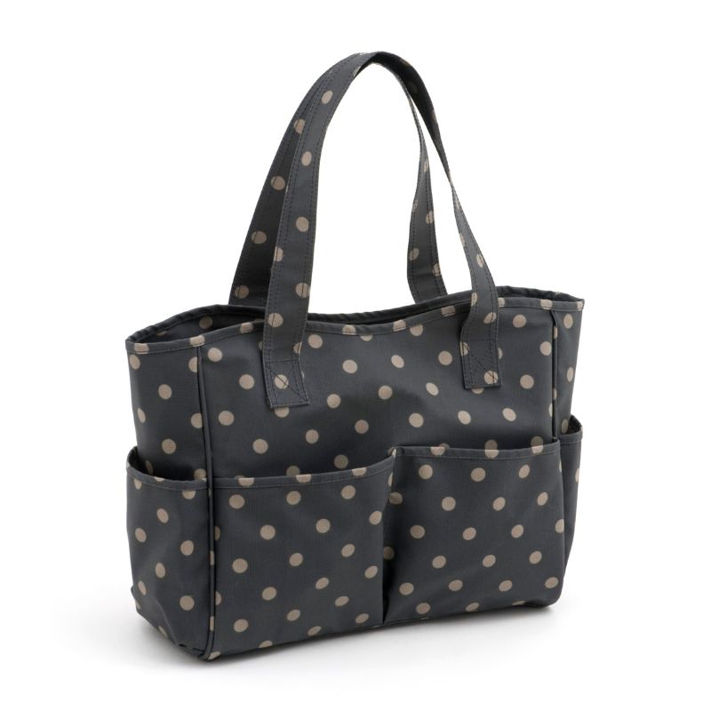 Craft Bag Matt PVC Charcoal Polka Dot