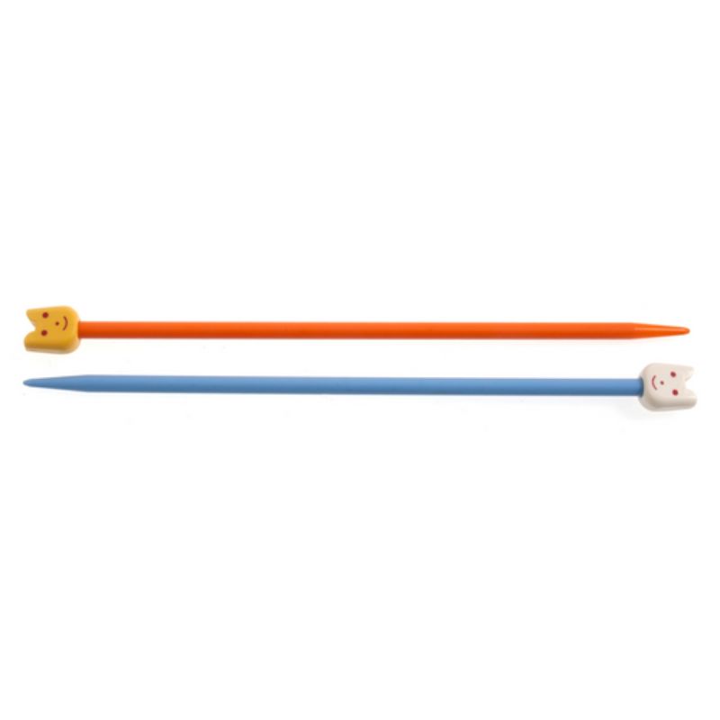 PONY Knitting Pins Single-Ended Plastic Coloured Children's 18cm