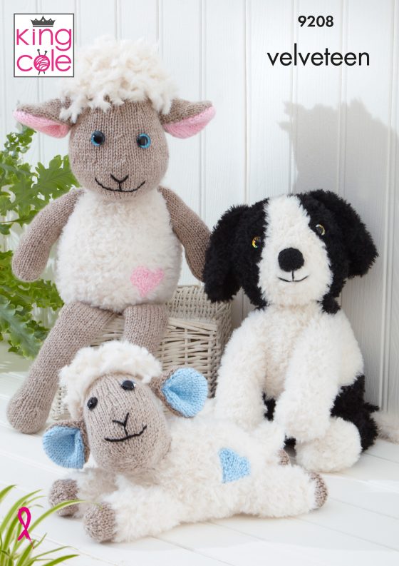 King Cole Sheep and Dogs knitted in Velveteen and Big Value Chunky