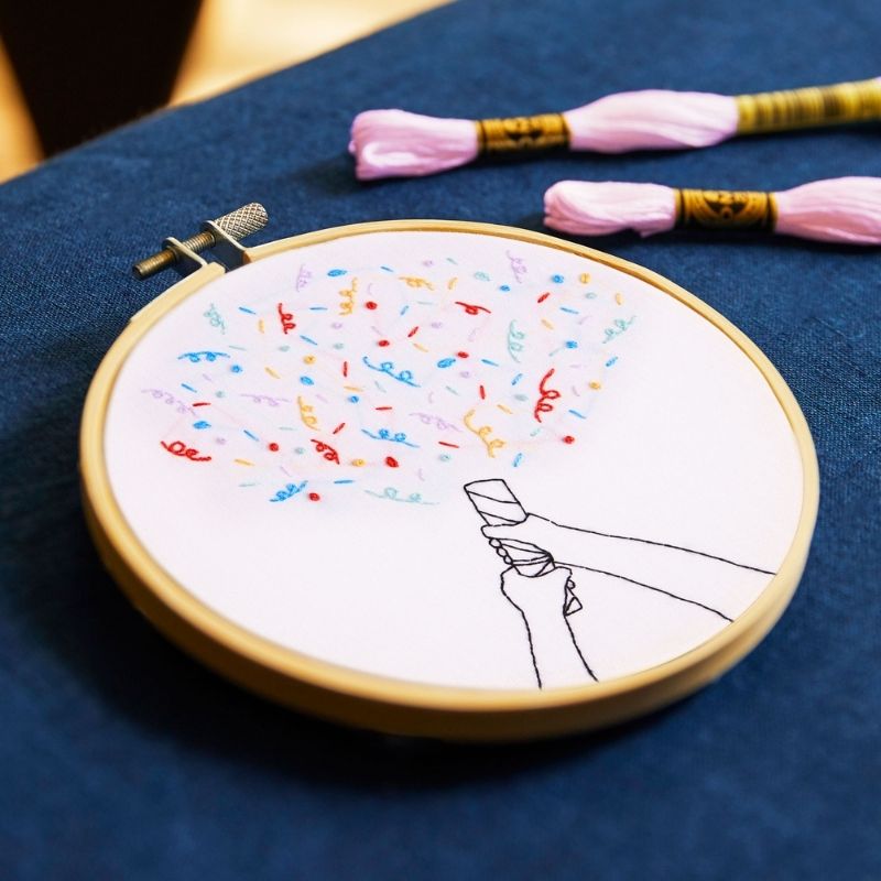 DMC  Confetti Celebration by Kseniia Guseva Easy Embroidery Kit