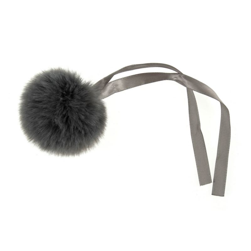 Pom Pom Faux Fur Medium 6cm 1 Piece Grey