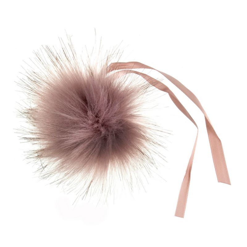 Pom Pom Faux Fur Tipped Medium 6cm 1 Piece Pink