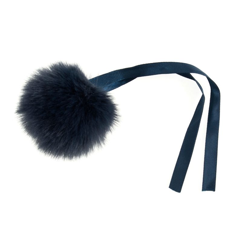 Pom Pom Faux Fur Medium 6cm 1 Piece Navy