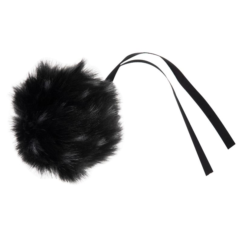 Pom Pom Faux Fur Medium 11cm 1 Piece Black