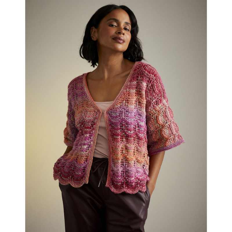 Sirdar HOT HOUSE FLOWERS CARDIGAN IN SIRDAR JEWELSPUN ARAN