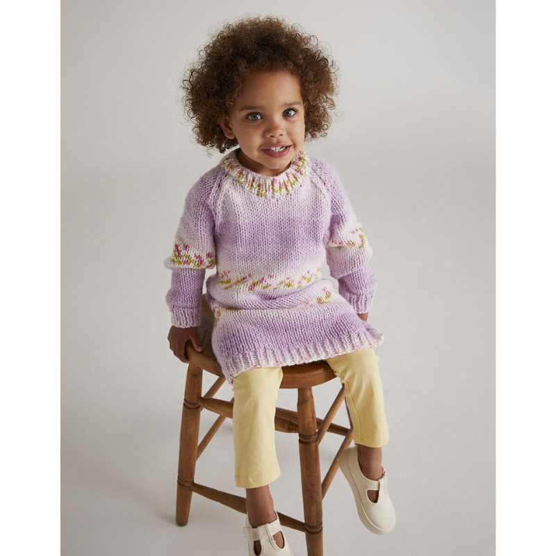 Sirdar Flower Power Dress in Hayfield Baby Blossom Chunky