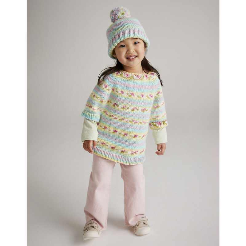 Sirdar New Blooms Poncho And Hat in Hayfield Baby Blossom Chunky