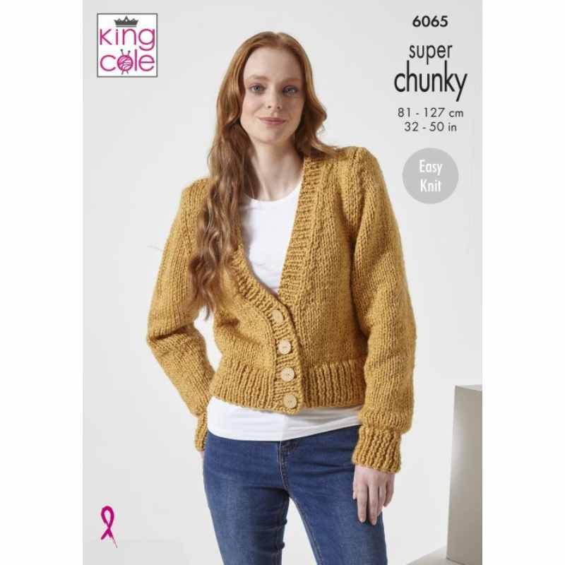 King Cole Cardigan & Waistcoat Knitted in Celestial Super Chunky