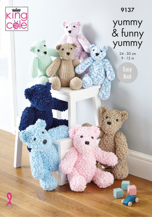 King Cole Teddies Knitted in Yummy & Funny Yummy