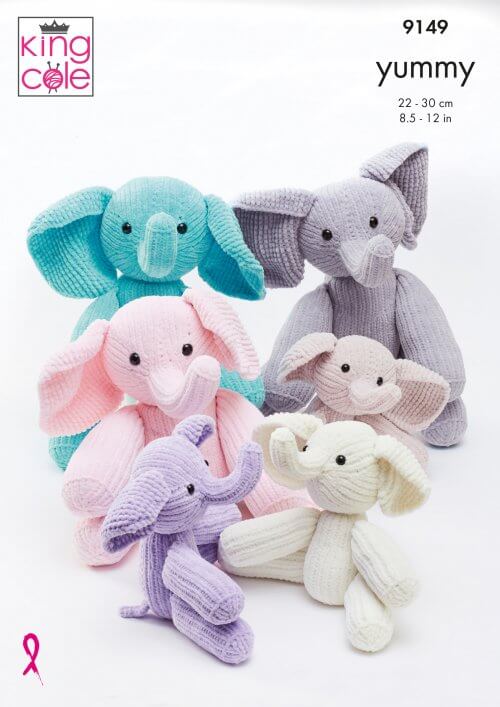 King Cole Elephants Knitted in Yummy