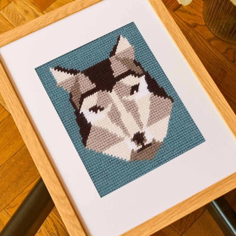 DMC Geo Wolf by Quail Studio Easy Tapestry & Needlepoint Kit