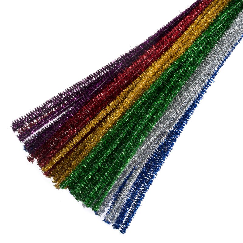 Chenilles Glitter 30cm x 6mm Assorted Packs of 20