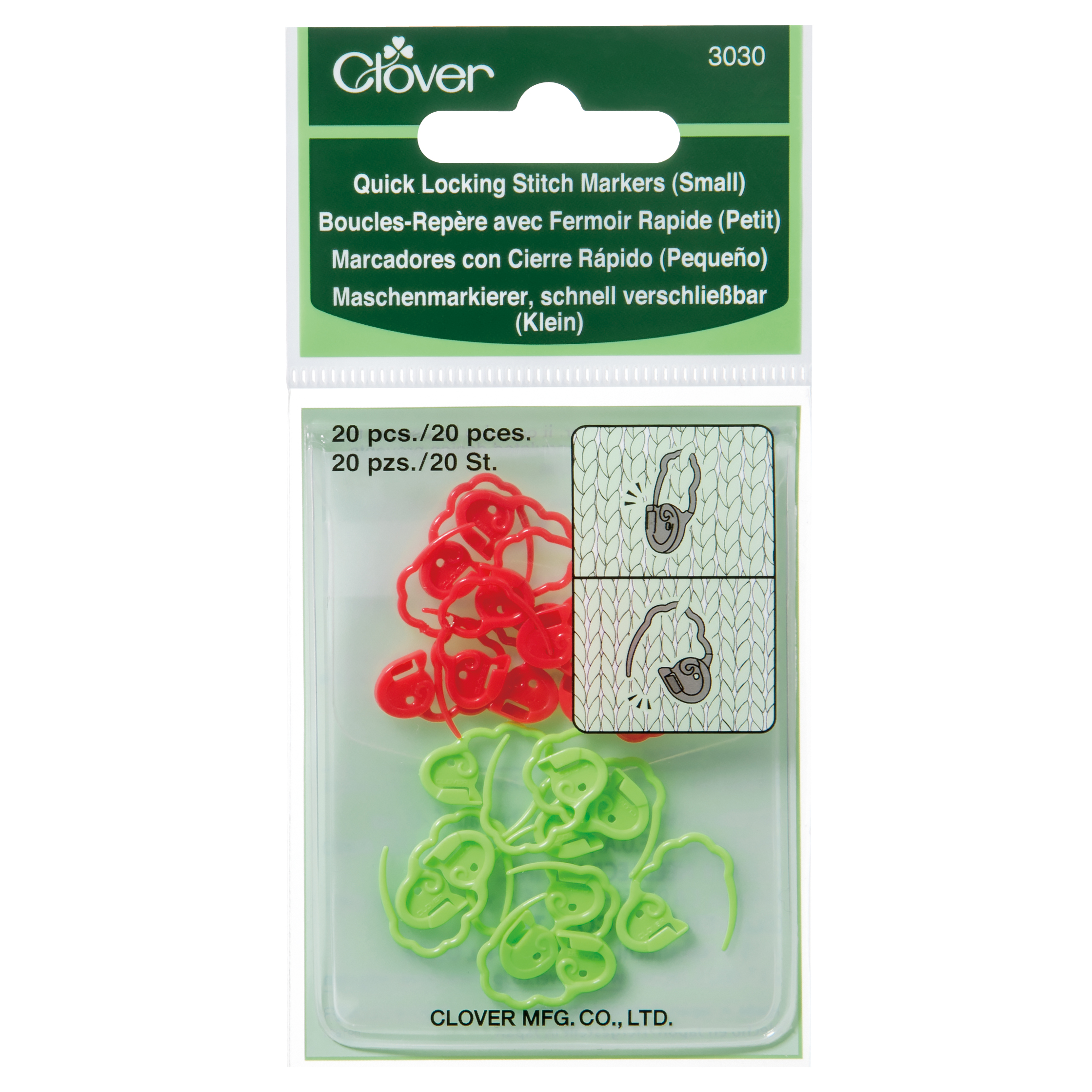 Clover Quick Locking Stitch Marker - Small x20