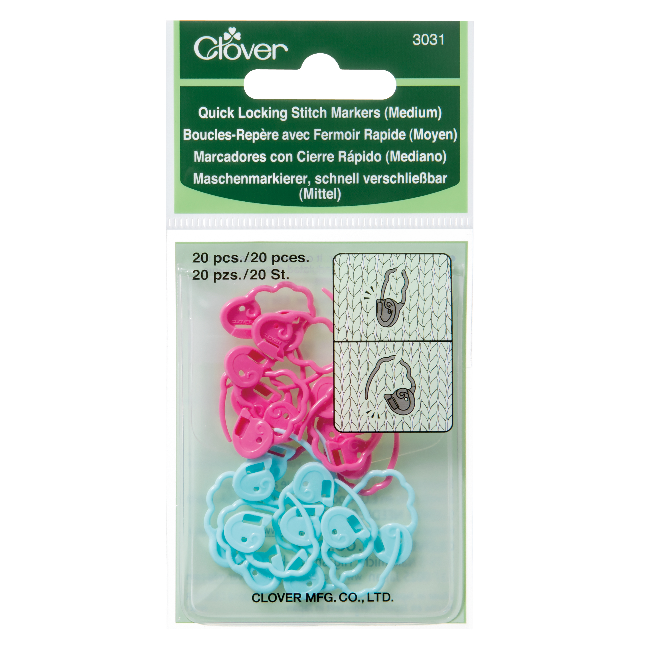 Clover Quick Locking Stitch Marker - Medium x20