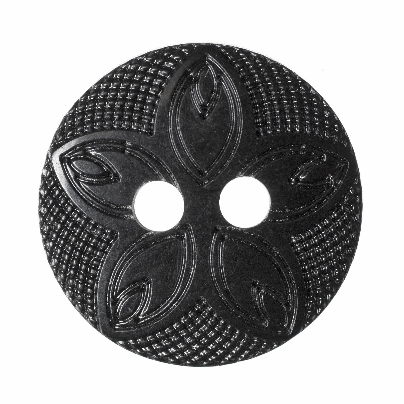 Etched Flower 12mm Black