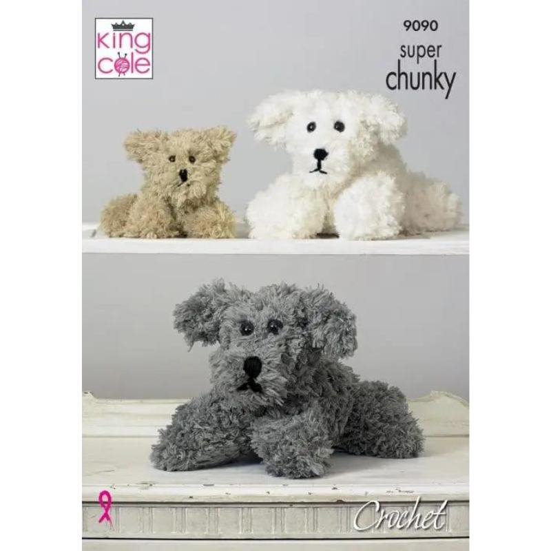 King Cole Dog Family in Tufty Super Chunky and Big Value Chunky