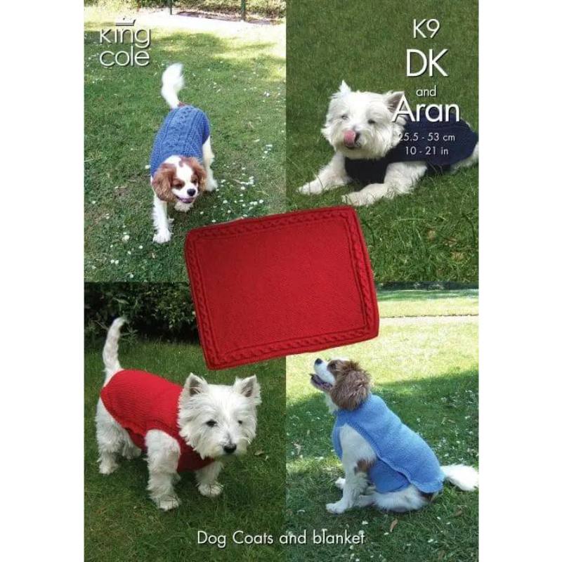 King Cole Dog Coats and Blanket in DK and Aran