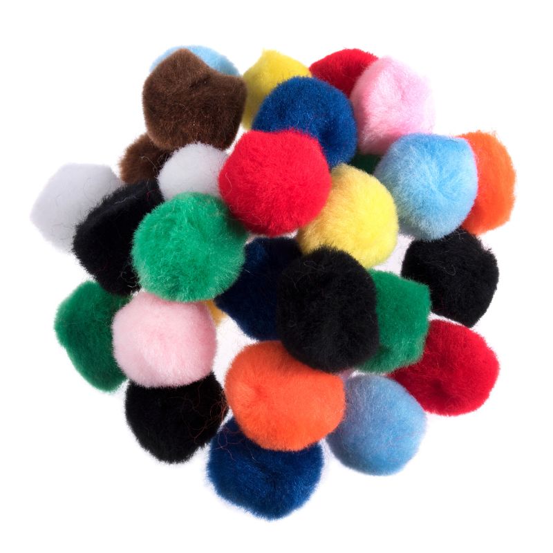 Pom Poms 2.5cm Mixed Pack of 100