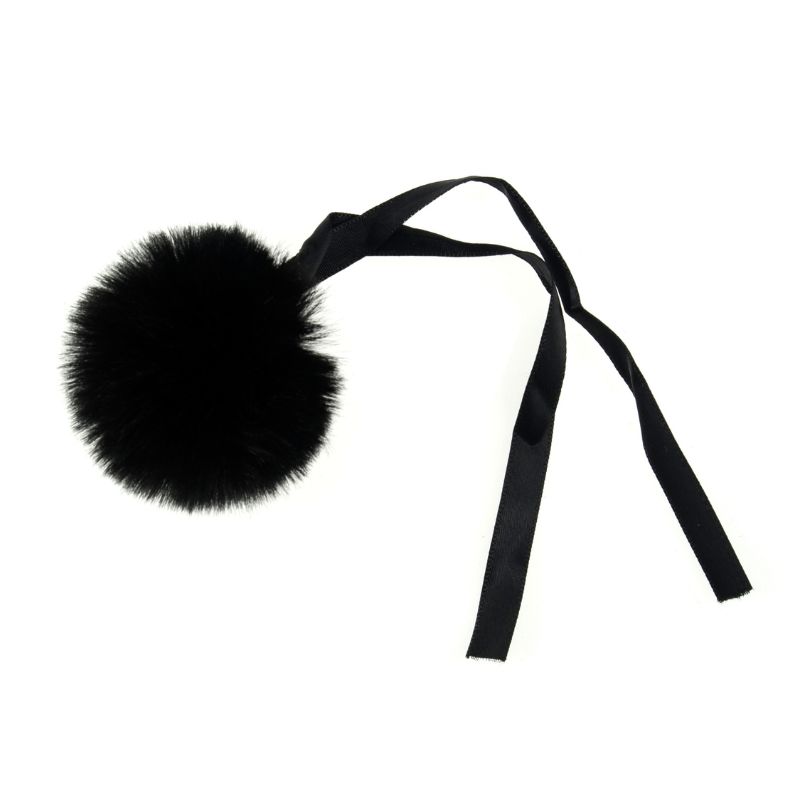 Pom Pom Faux Fur Medium 6cm 1 Piece Black