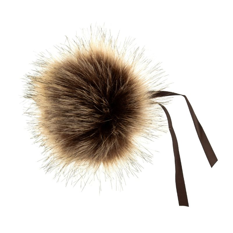 Pom Pom Faux Fur Medium 6cm 1 Piece Brown