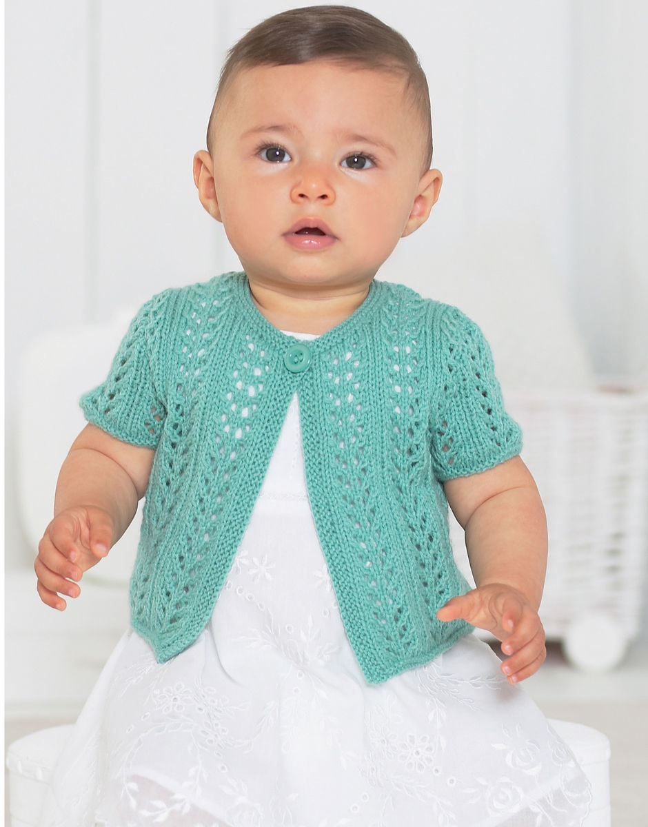 Knitting Pattern Girl's Short & Long Sleeved Cardigan In Snuggly 4 Ply