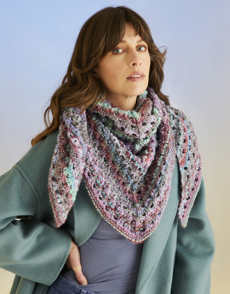 Sea Shells Shawl  in Sirdar Jewelspun With Wool Chunky