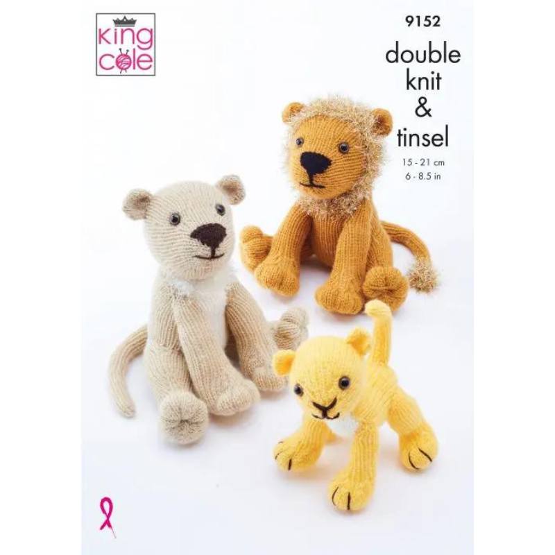 King Cole Lion Family: Knitted in Big Value DK & Tinsel Chunky