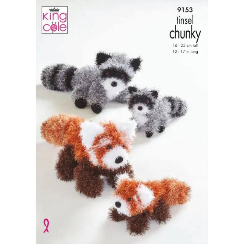 King Cole  Red Panda & Racoon: Knitted in Tinsel Chunky